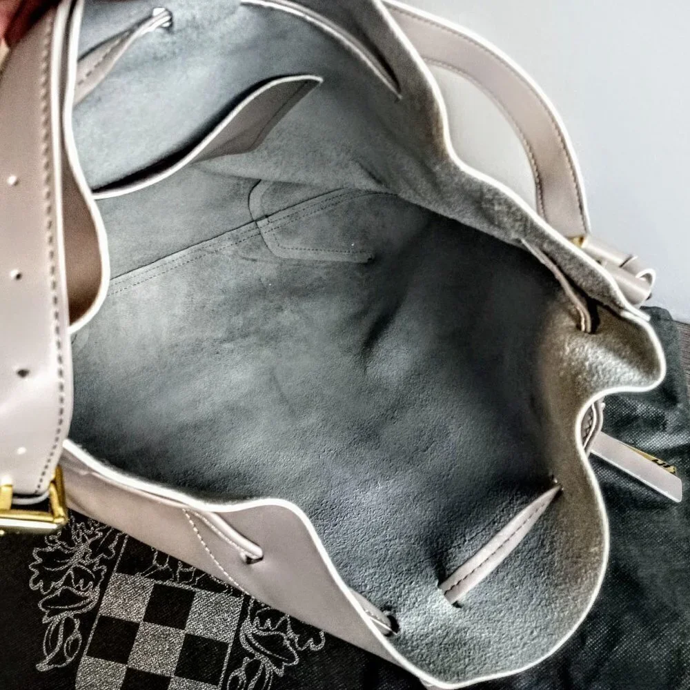 Vince Camuto Taupe Leather Bucket Bag
